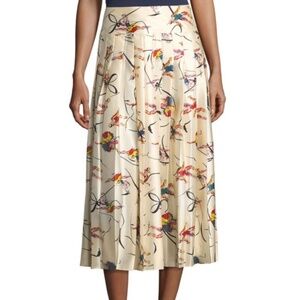 Tory Burch Vance Pleated Midi Skirt in "Dancers" Sz 8